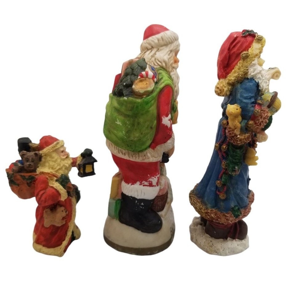 Vintage Santa Claus Figurine Lot Christmas Holiday Decor Figures Resin St. Nick - Picture 4 of 8
